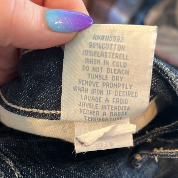 Robin’s Marilyn Straight Jeans Butterfly Appliques Made in USA Size 28 Gemstones - Picture 11 of 12